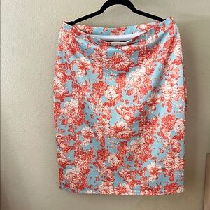 Peach/orange Knee-Length Pencil Skirt for Casual Wear